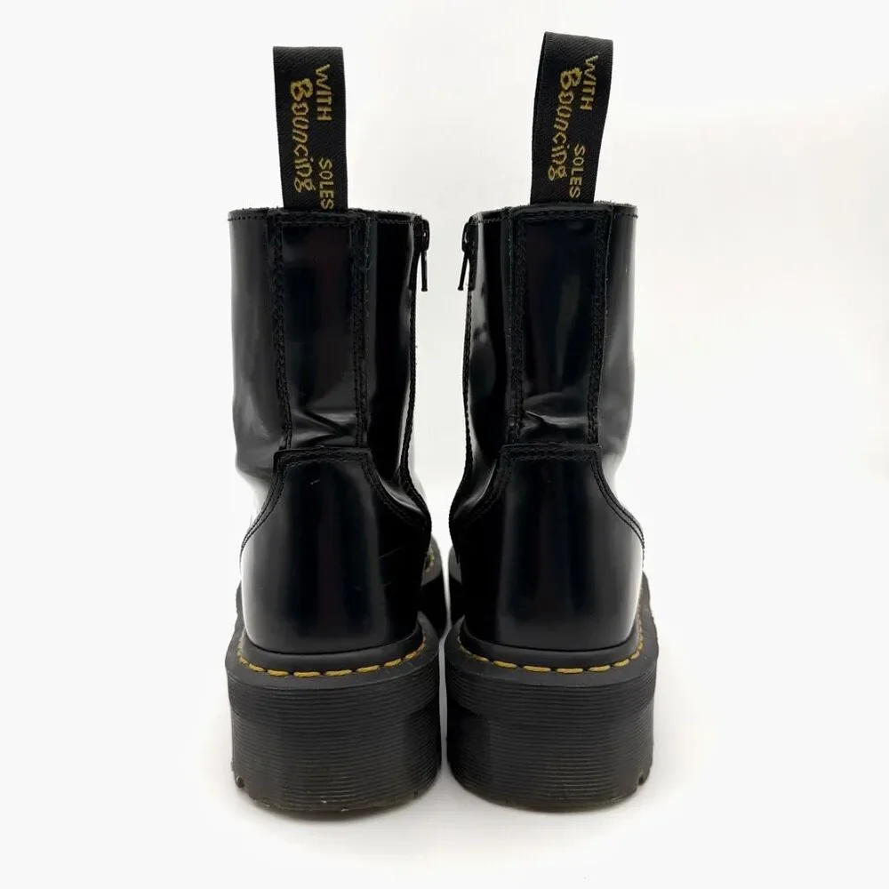 DR MARTENS Jadon Black Smooth Boots Size US 7 Side Zip Leather Platform